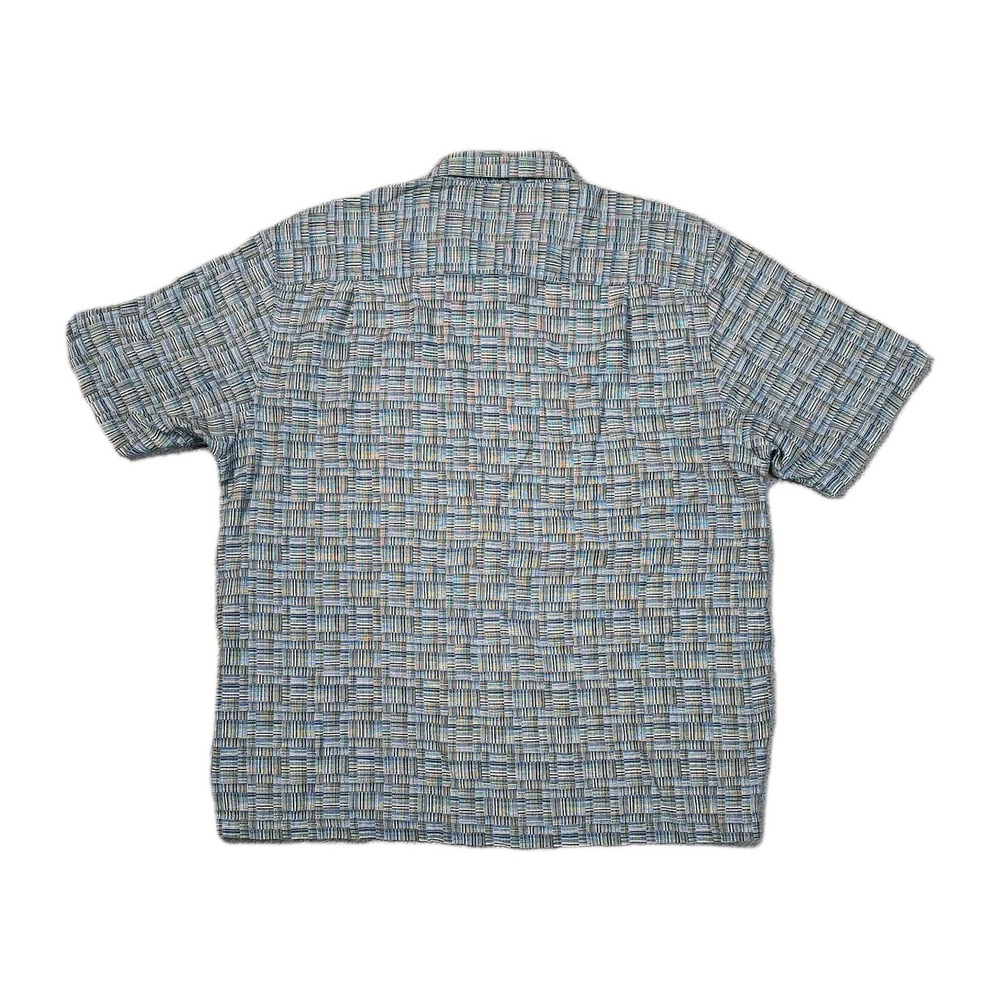 Jhane Barnes XL Geometric Woven Japan Fabric Button Front Shirt Mens‎ Blue - Picture 2 of 10